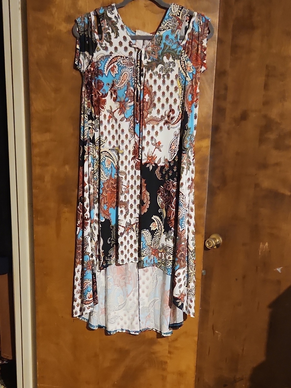 Women's High-Low Paisley Print Dress - Multi